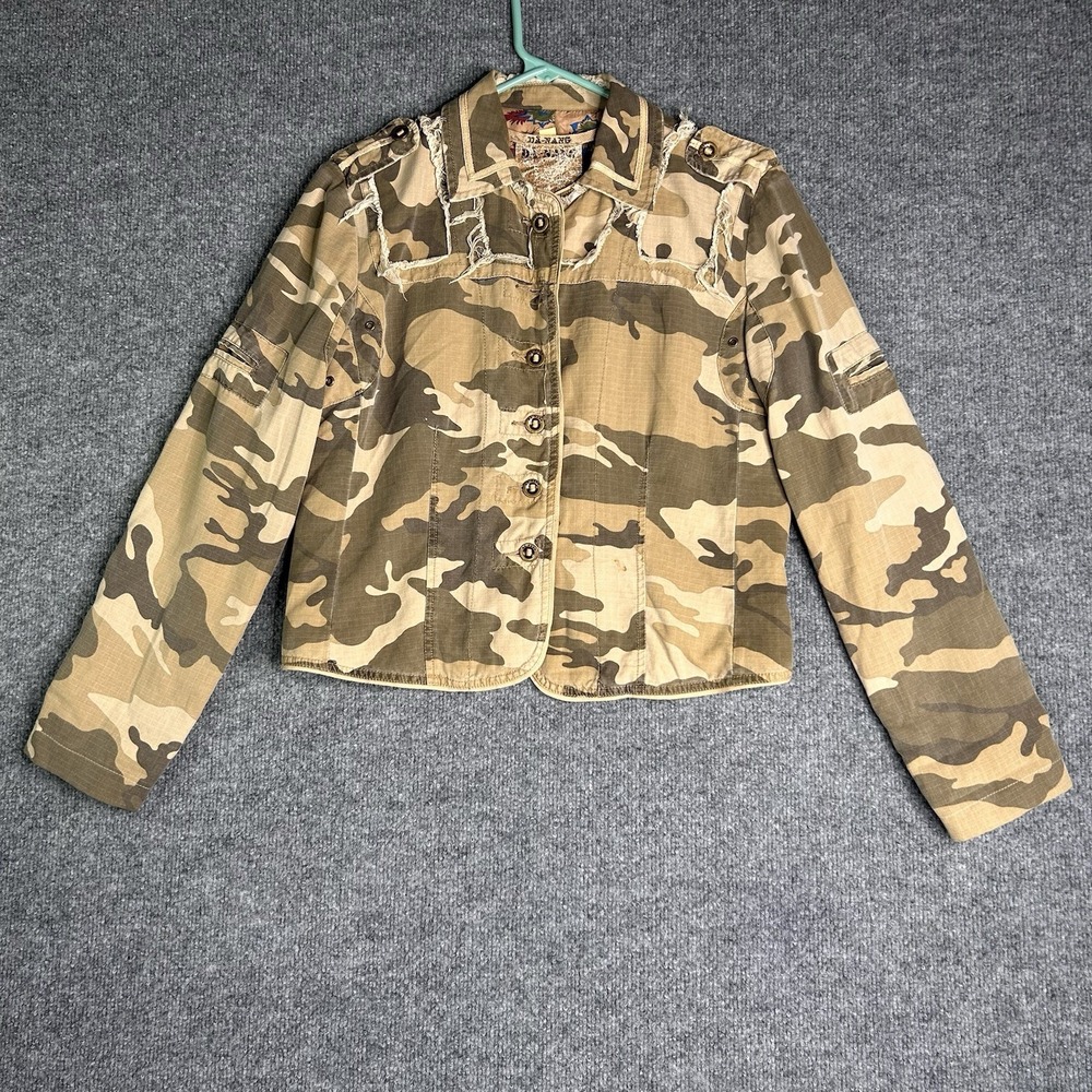 Da Nang Camo Jacket‎ Size Small Cropped Button Up Streetwear